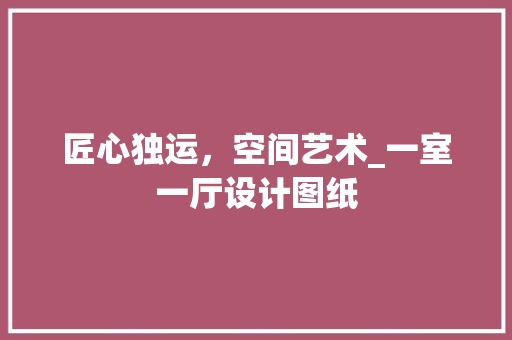 匠心独运，空间艺术_一室一厅设计图纸