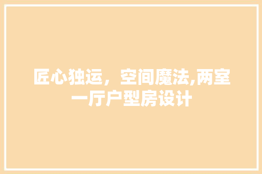 匠心独运，空间魔法,两室一厅户型房设计