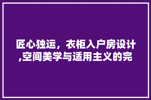 匠心独运，衣柜入户房设计,空间美学与适用主义的完美融合