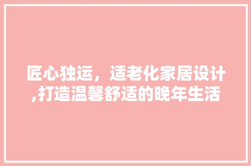 匠心独运，适老化家居设计,打造温馨舒适的晚年生活空间