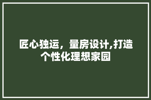 匠心独运，量房设计,打造个性化理想家园