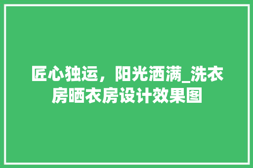 匠心独运，阳光洒满_洗衣房晒衣房设计效果图