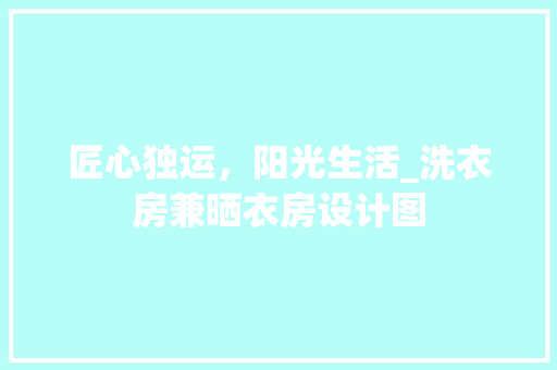 匠心独运，阳光生活_洗衣房兼晒衣房设计图