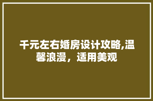 千元左右婚房设计攻略,温馨浪漫，适用美观