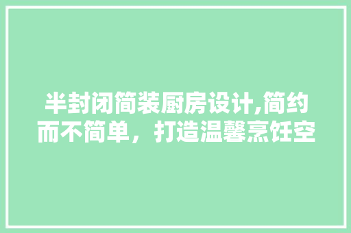 半封闭简装厨房设计,简约而不简单，打造温馨烹饪空间