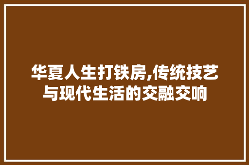 华夏人生打铁房,传统技艺与现代生活的交融交响