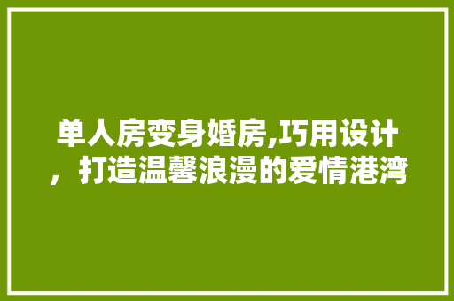 单人房变身婚房,巧用设计，打造温馨浪漫的爱情港湾