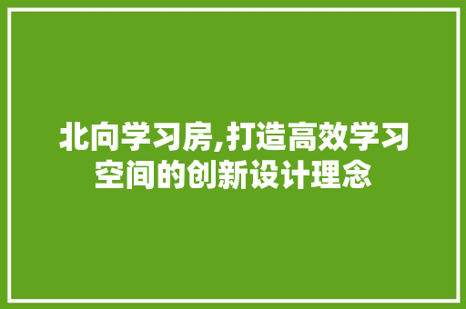 北向学习房,打造高效学习空间的创新设计理念