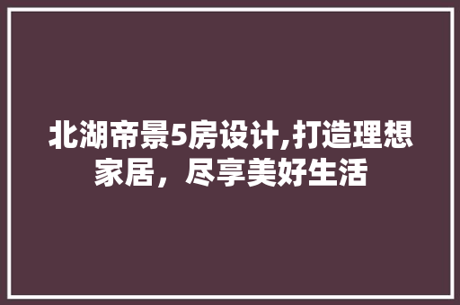 北湖帝景5房设计,打造理想家居，尽享美好生活