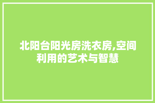北阳台阳光房洗衣房,空间利用的艺术与智慧