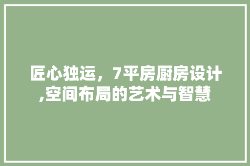 匠心独运，7平房厨房设计,空间布局的艺术与智慧