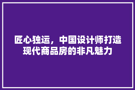 匠心独运，中国设计师打造现代商品房的非凡魅力