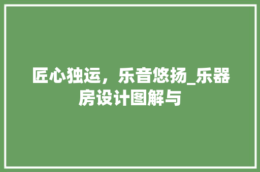 匠心独运，乐音悠扬_乐器房设计图解与