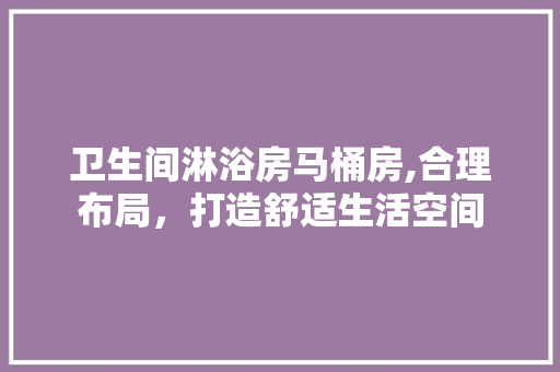 卫生间淋浴房马桶房,合理布局，打造舒适生活空间