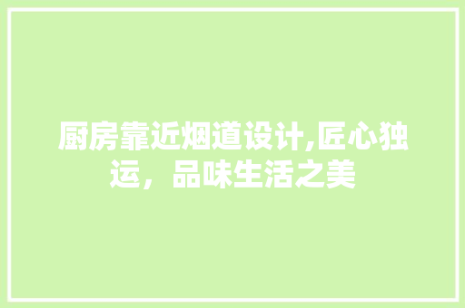 厨房靠近烟道设计,匠心独运，品味生活之美