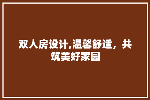 双人房设计,温馨舒适，共筑美好家园