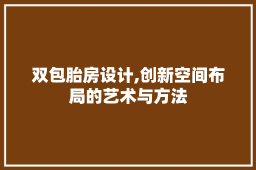 双包胎房设计,创新空间布局的艺术与方法