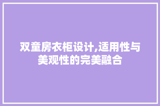 双童房衣柜设计,适用性与美观性的完美融合