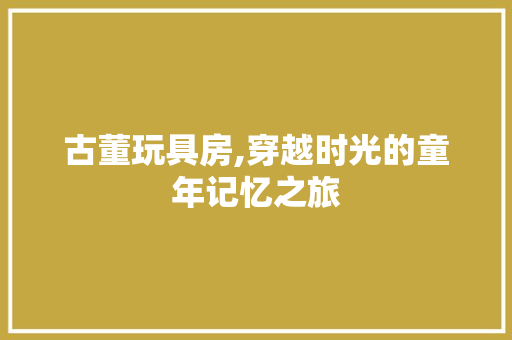 古董玩具房,穿越时光的童年记忆之旅