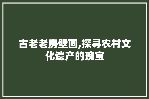 古老老房壁画,探寻农村文化遗产的瑰宝