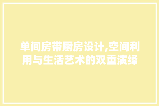 单间房带厨房设计,空间利用与生活艺术的双重演绎