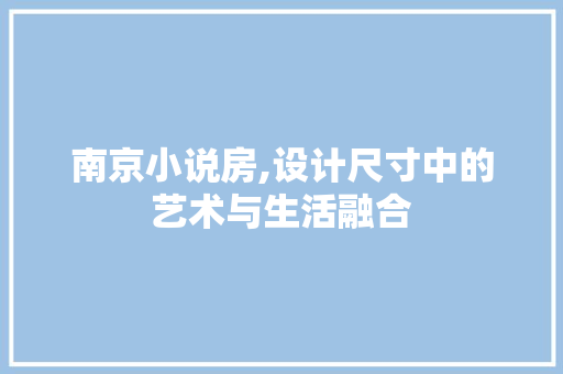 南京小说房,设计尺寸中的艺术与生活融合