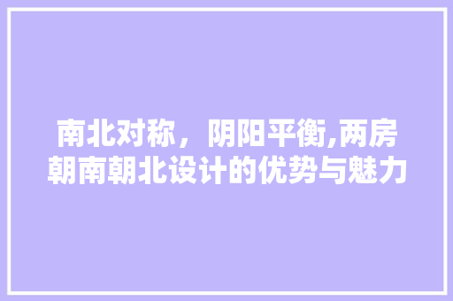 南北对称，阴阳平衡,两房朝南朝北设计的优势与魅力