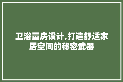 卫浴量房设计,打造舒适家居空间的秘密武器