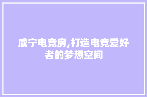 咸宁电竞房,打造电竞爱好者的梦想空间