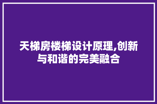 天梯房楼梯设计原理,创新与和谐的完美融合