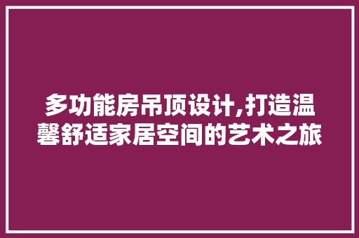 多功能房吊顶设计,打造温馨舒适家居空间的艺术之旅