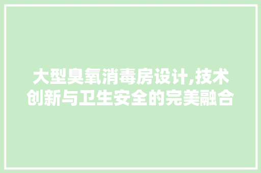 大型臭氧消毒房设计,技术创新与卫生安全的完美融合