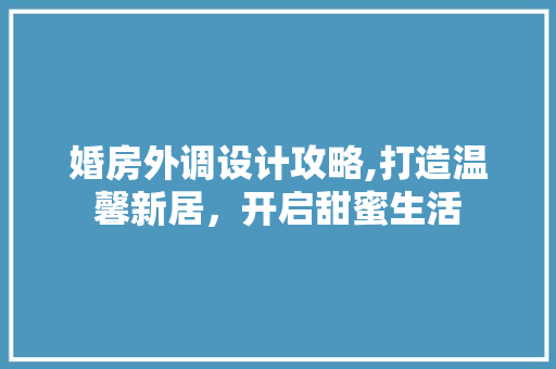 婚房外调设计攻略,打造温馨新居，开启甜蜜生活