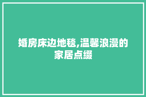 婚房床边地毯,温馨浪漫的家居点缀