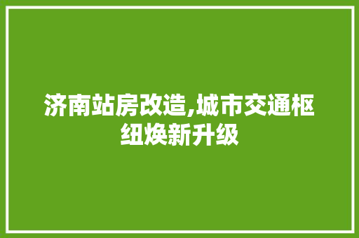 济南站房改造,城市交通枢纽焕新升级