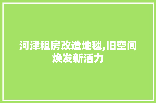 河津租房改造地毯,旧空间焕发新活力