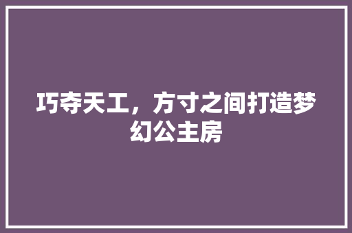 巧夺天工，方寸之间打造梦幻公主房