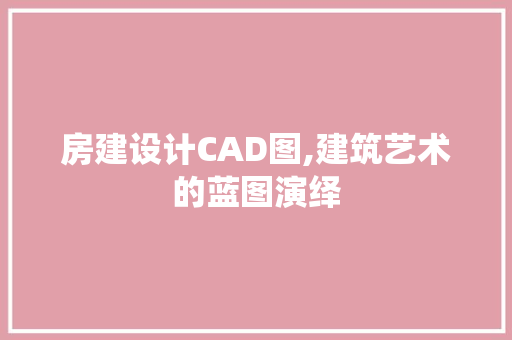 房建设计CAD图,建筑艺术的蓝图演绎