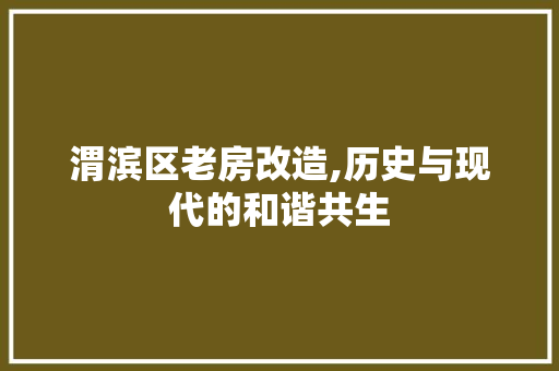 渭滨区老房改造,历史与现代的和谐共生