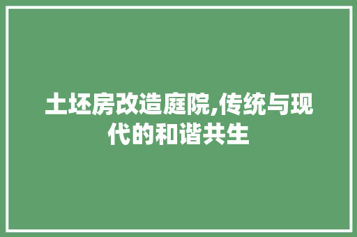 土坯房改造庭院,传统与现代的和谐共生