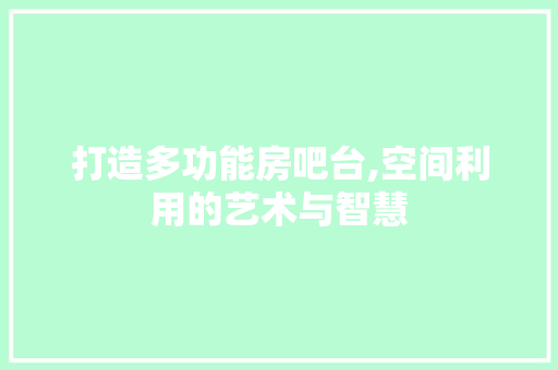 打造多功能房吧台,空间利用的艺术与智慧
