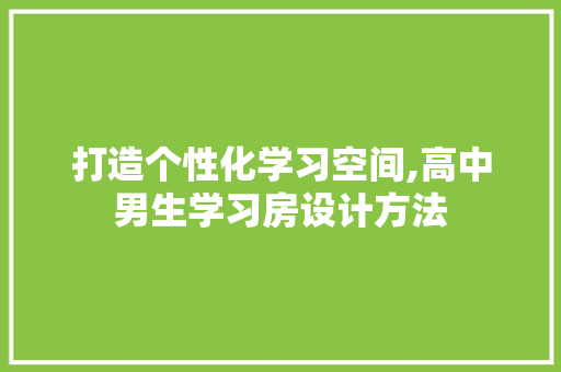 打造个性化学习空间,高中男生学习房设计方法