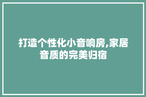 打造个性化小音响房,家居音质的完美归宿