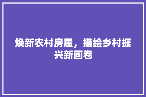 焕新农村房屋，描绘乡村振兴新画卷