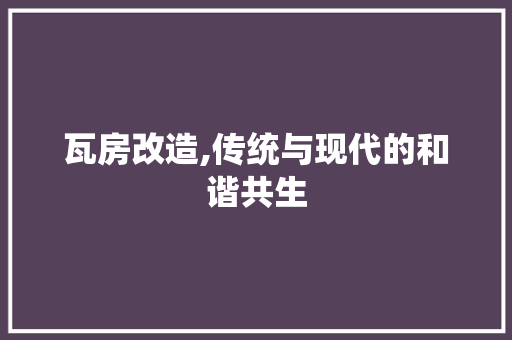 瓦房改造,传统与现代的和谐共生