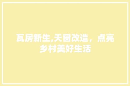 瓦房新生,天窗改造，点亮乡村美好生活