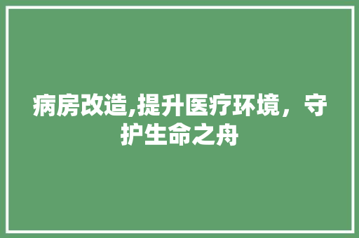 病房改造,提升医疗环境，守护生命之舟