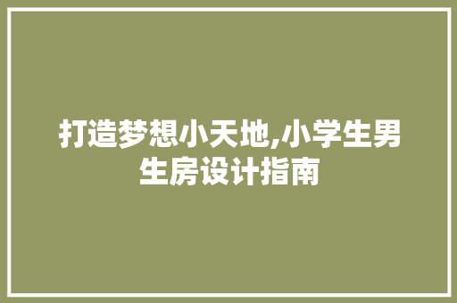 打造梦想小天地,小学生男生房设计指南