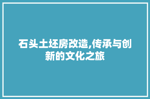 石头土坯房改造,传承与创新的文化之旅