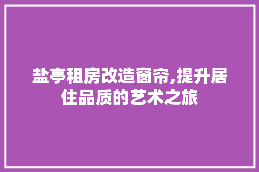 盐亭租房改造窗帘,提升居住品质的艺术之旅